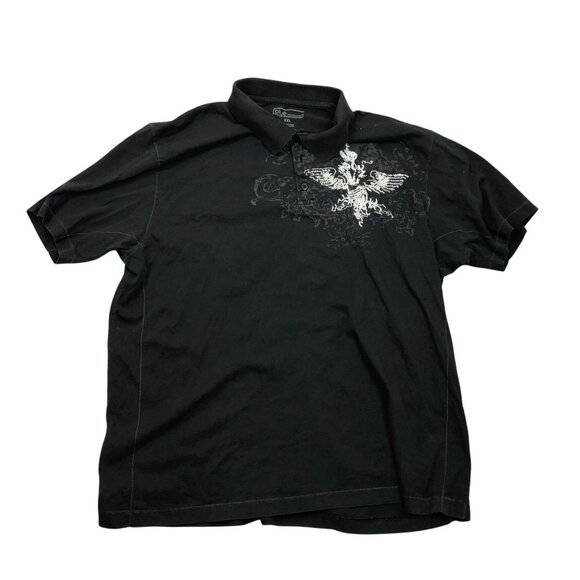 Blue Pronto Uomo Mens Polo Shirt Size XXL Short Sleeve Pullover Casual Black - Picture 1 of 9